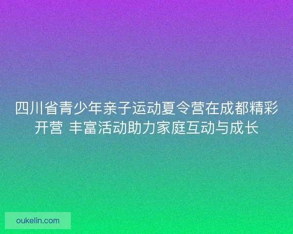四川省青少年亲子运动夏令营在成都精彩开营 丰富活动助力家庭互动与成长